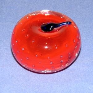 Apple Red Glass Paperweight
